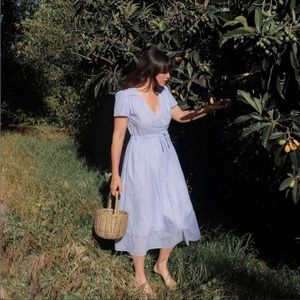 Dawn Dress in Maya Blue stripe